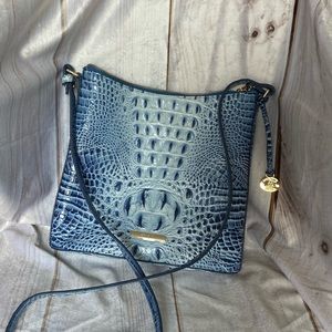 Brahmin light blue Melbourne crossbody handbag